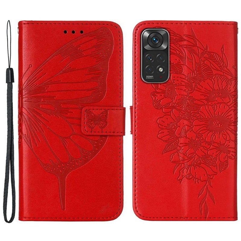 Housse Xiaomi Redmi Note 11 / 11S Papillon Fleur Porte-Cartes