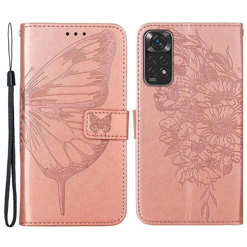 Housse Xiaomi Redmi Note 11 / 11S Papillon Fleur Porte-Cartes