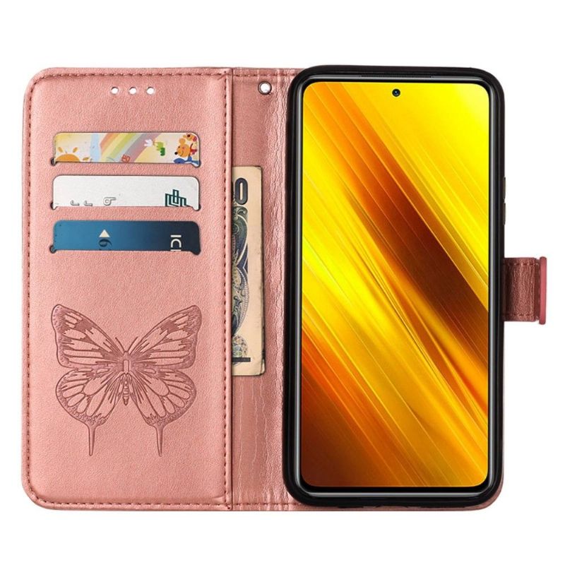 Housse Xiaomi Redmi Note 11 / 11S Papillon Fleur Porte-Cartes