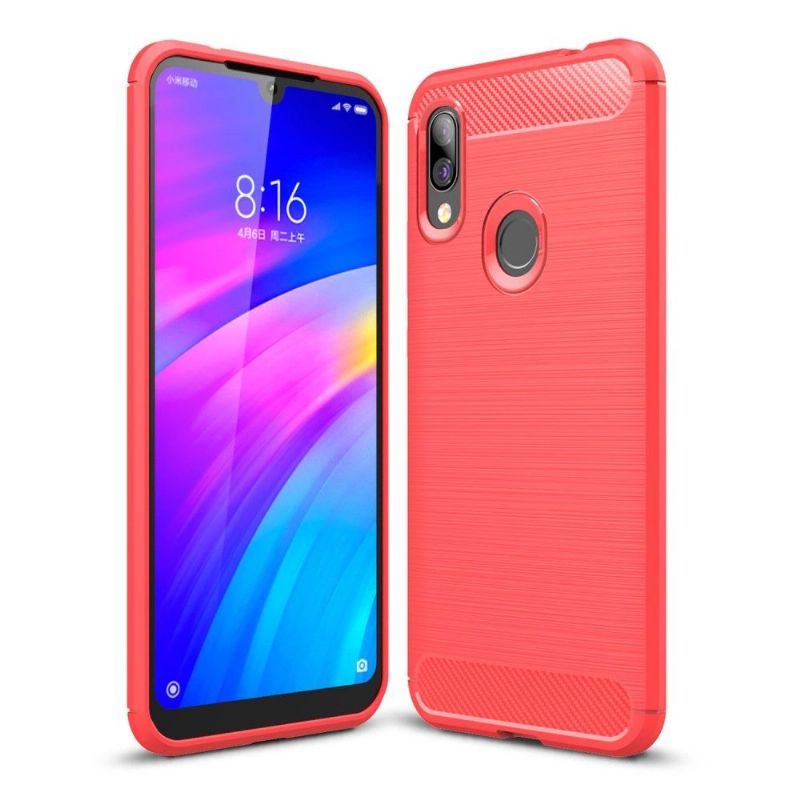 Xiaomi Redmi 7 - Coque gel brossé carbone