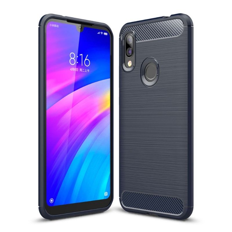 Xiaomi Redmi 7 - Coque gel brossé carbone