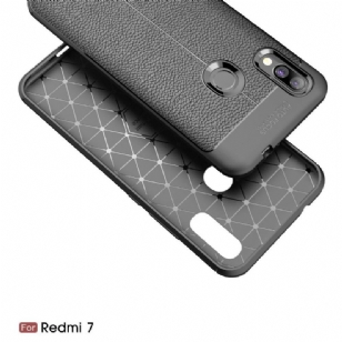 Xiaomi Redmi 7 - Coque gel finition simili cuir