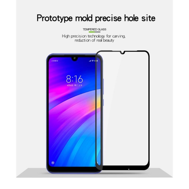 Xiaomi Redmi 7 - Protection d’écran en verre trempé full size - Noir