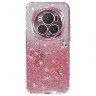 Coque Honor Magic 6 Pro Fleurs et Strass KADEM