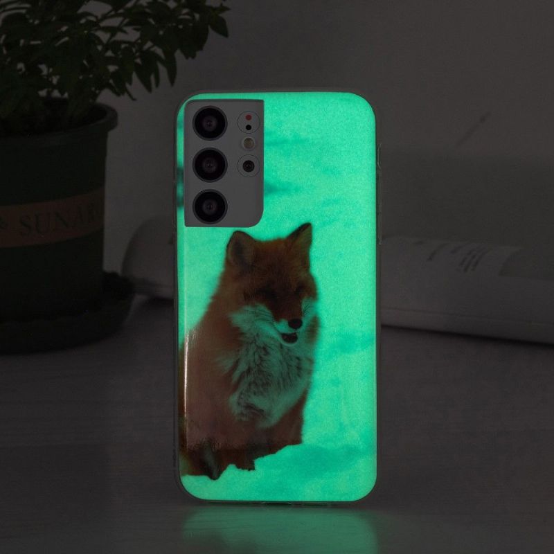 Coque Samsung Galaxy S21 Ultra 5G Fluorescente Renard roux