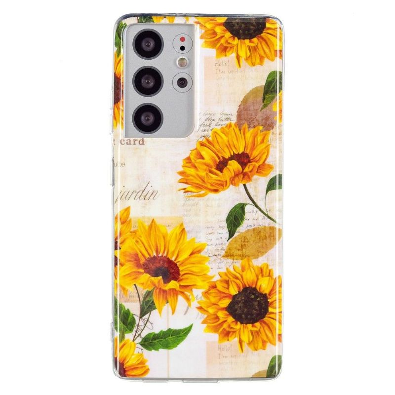 Coque Samsung Galaxy S21 Ultra 5G Fluorescente Tournesol Vintage