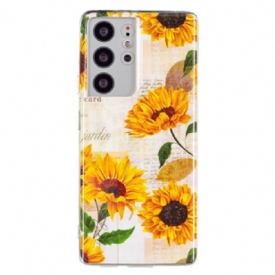 Coque Samsung Galaxy S21 Ultra 5G Fluorescente Tournesol Vintage