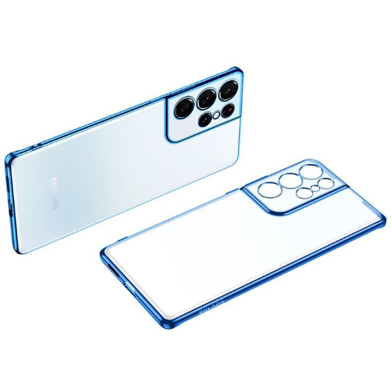 Coque Samsung Galaxy S21 Ultra 5G Transparente Contours Métallisés