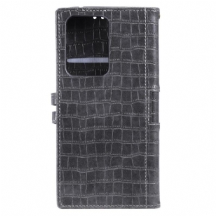 Housse Samsung Galaxy S21 Ultra 5G Style Cuir Effet Croco