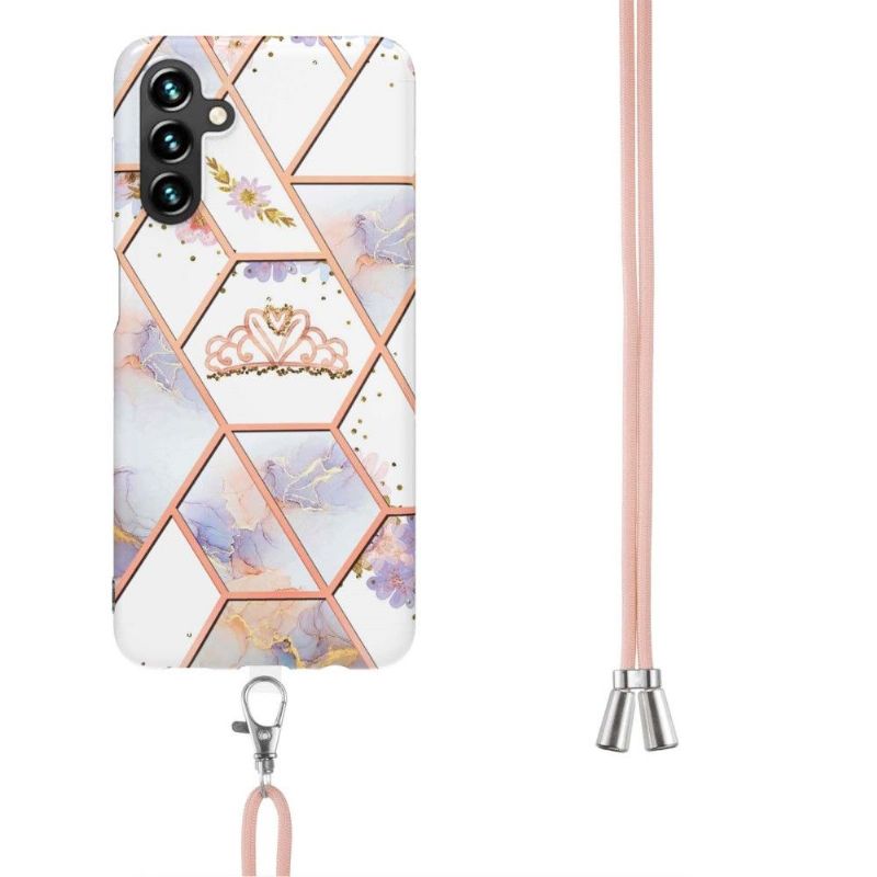 Coque à cordon Samsung Galaxy A13 5G marbre et couronne