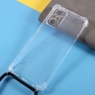 Coque Xiaomi Redmi Note 10 4G avec cordon bandoulière transparent