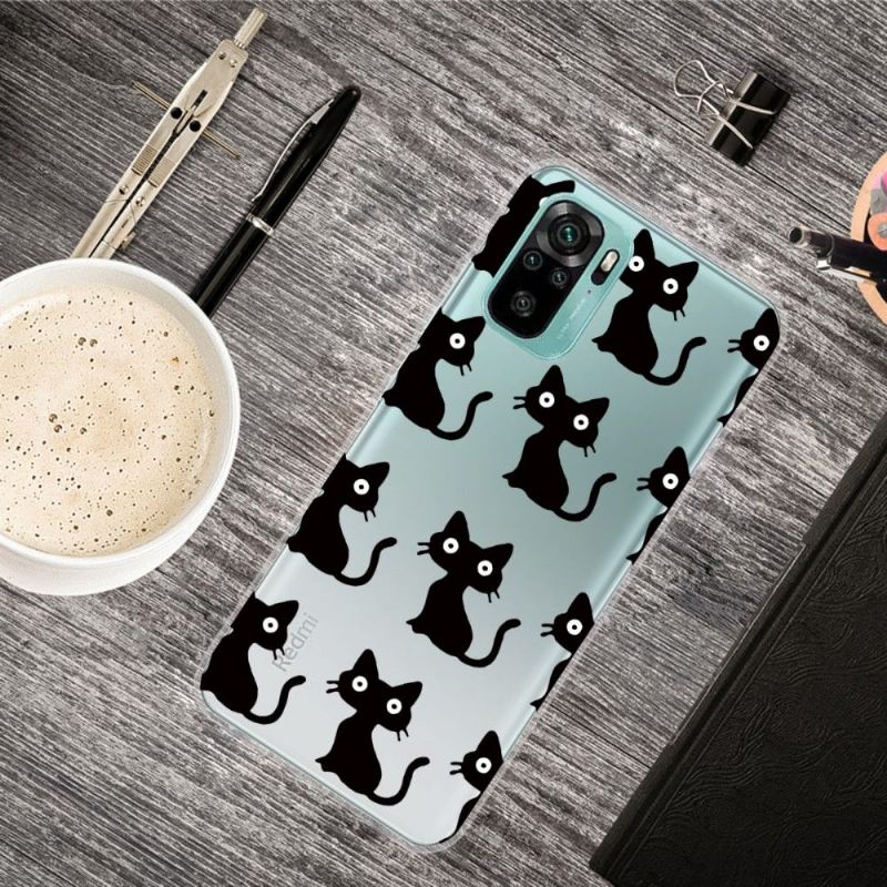 Coque Xiaomi Redmi Note 10 Chats Noirs