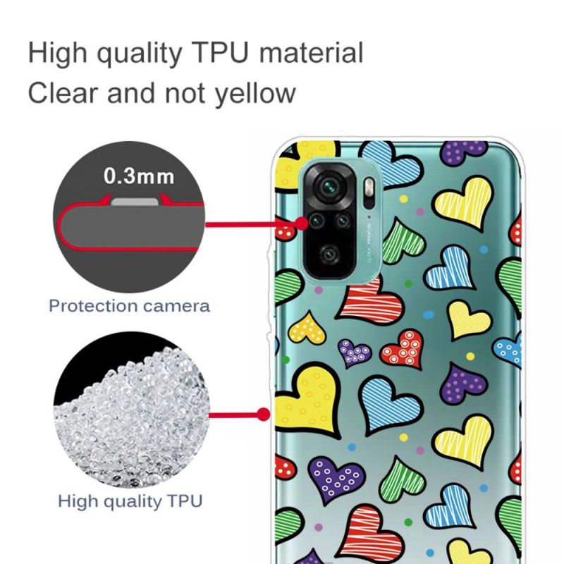 Coque Xiaomi Redmi Note 10 Coeurs Colorés