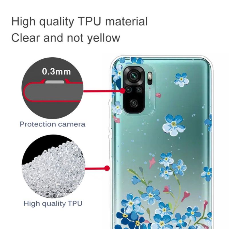 Coque Xiaomi Redmi Note 10 Fleurs Bleues