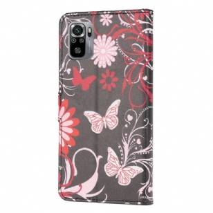 Housse Xiaomi Redmi Note 10 papillons et fleurs