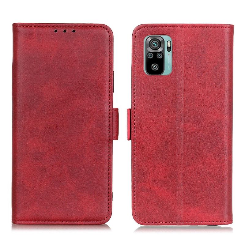 Housse Xiaomi Redmi Note 10 portefeuille revêtement simili cuir mat