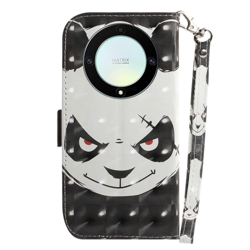 Housse Honor Magic 5 Lite Angry Panda à Lanière