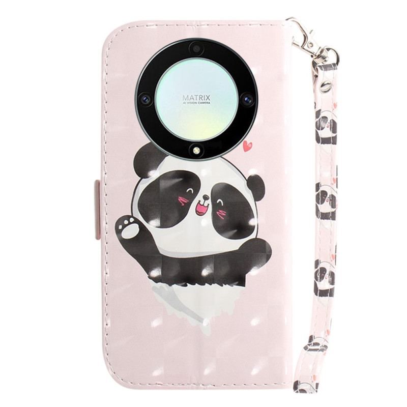 Housse Honor Magic 5 Lite Panda Love à Lanière