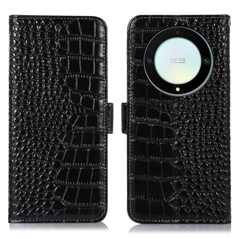 Housse Honor Magic 5 Lite Style Crocodile RFID