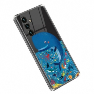 Coque Samsung Galaxy A14 5G / A14 Transparente Baleine Colorée