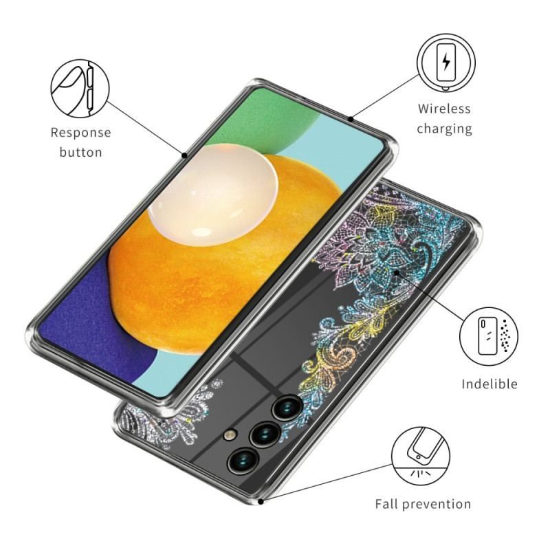 Coque Samsung Galaxy A14 5G / A14 Transparente Dentelle Mandala