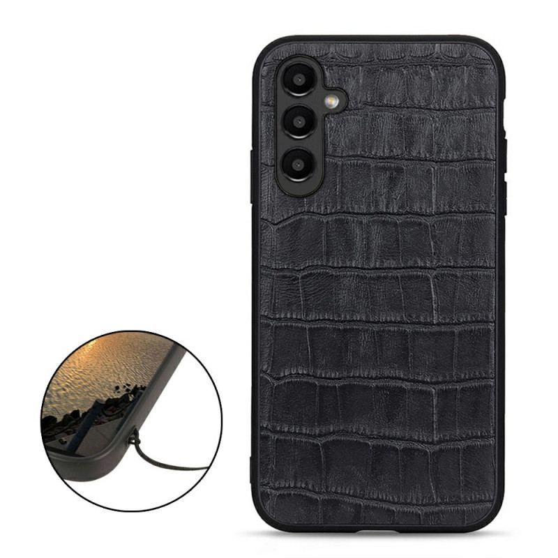 Coque Samsung Galaxy A14 5G / A14 Véritable Cuir Style Crocodile