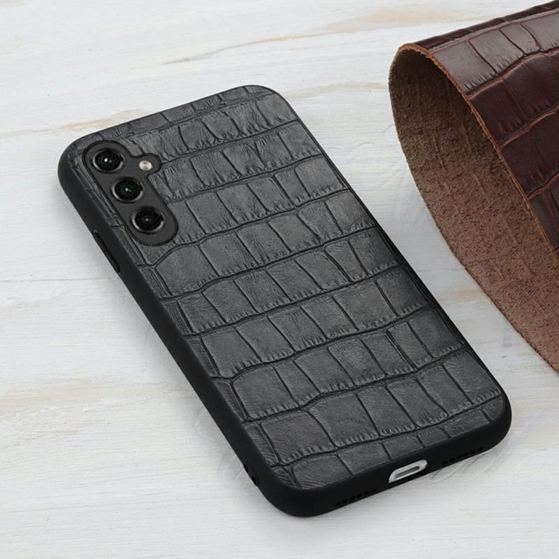 Coque Samsung Galaxy A14 5G / A14 Véritable Cuir Style Crocodile