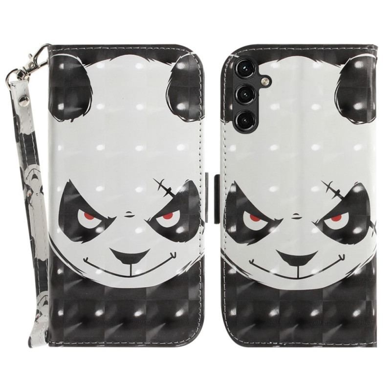 Housse Samsung Galaxy A14 5G / A14 Angry Panda à Lanière