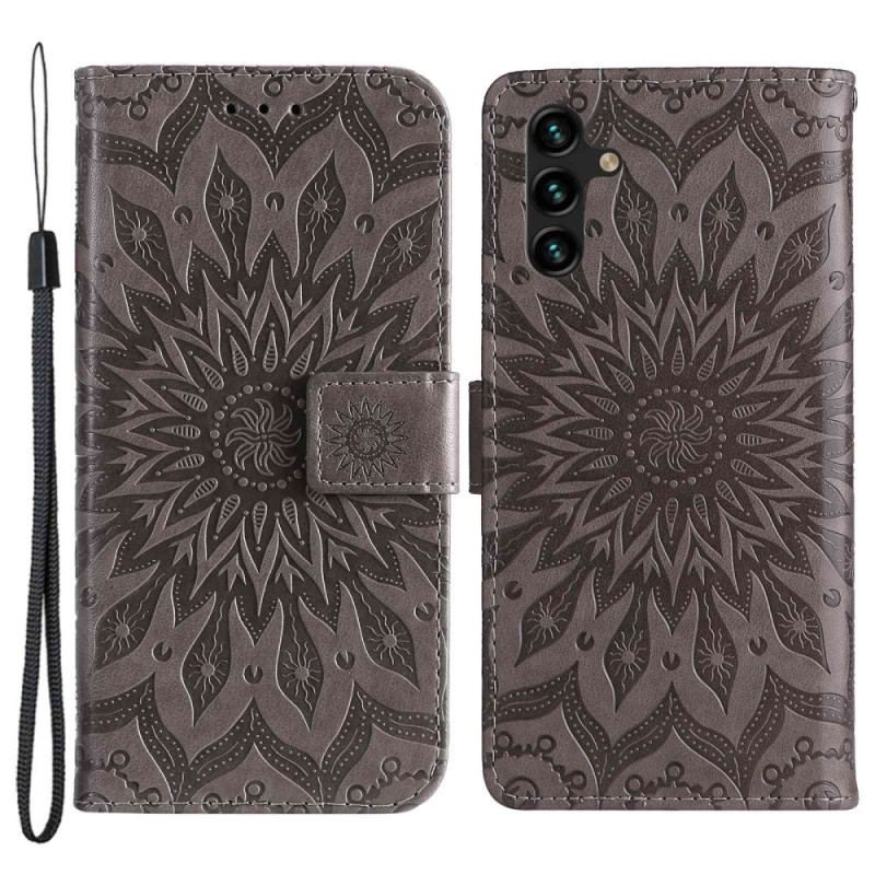 Housse Samsung Galaxy A14 5G / A14 Mandala Soleil avec Lanière