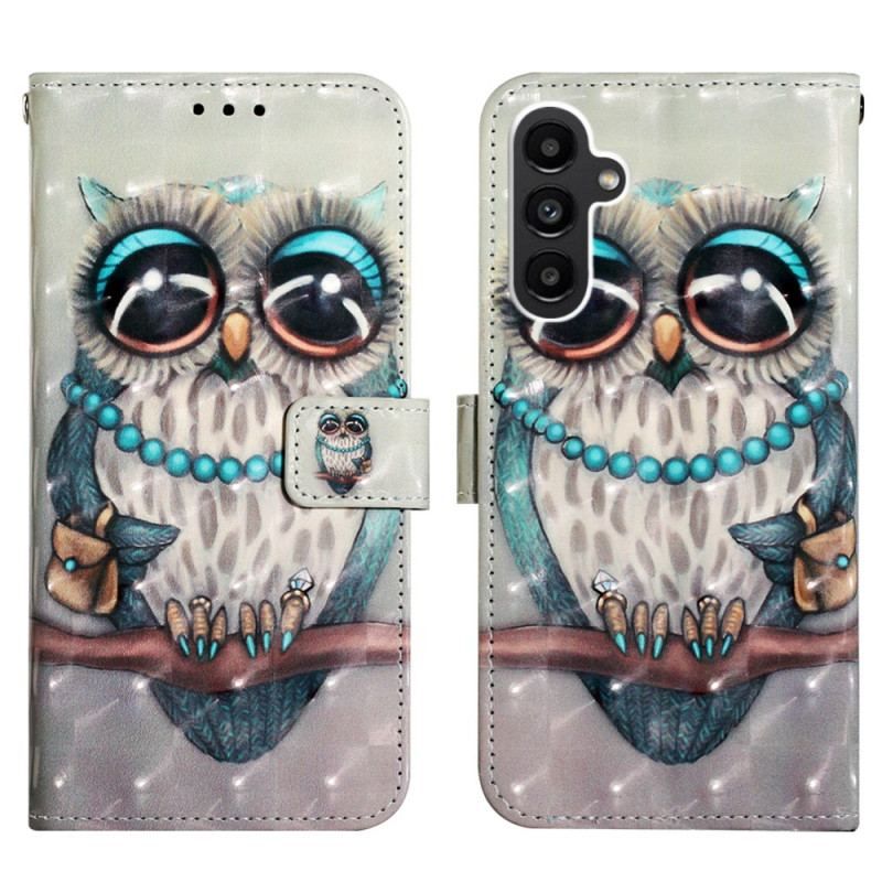 Housse Samsung Galaxy A14 5G / A14 Miss Hibou à Lanière