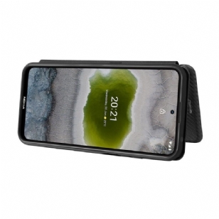 Housse Nokia X20 / X10 simili cuir style fibre de carbone