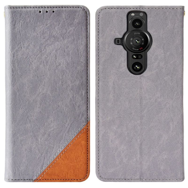 Housse Sony Xperia Pro-I flip cover simili cuir rétro