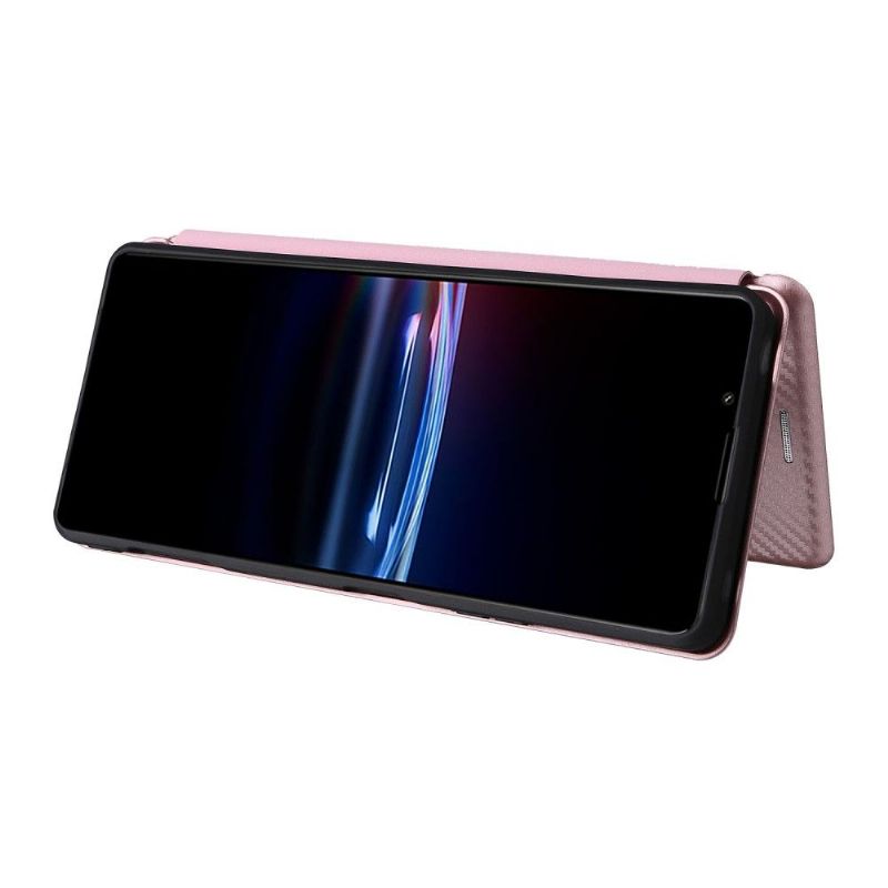 Housse Sony Xperia Pro-I simili cuir fibre de carbone