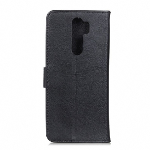 Housse Xiaomi Redmi 9 Effet Cuir KHAZNEH - Noir