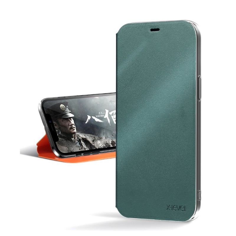 Coque iPhone 12 mini avec rabat simili cuir