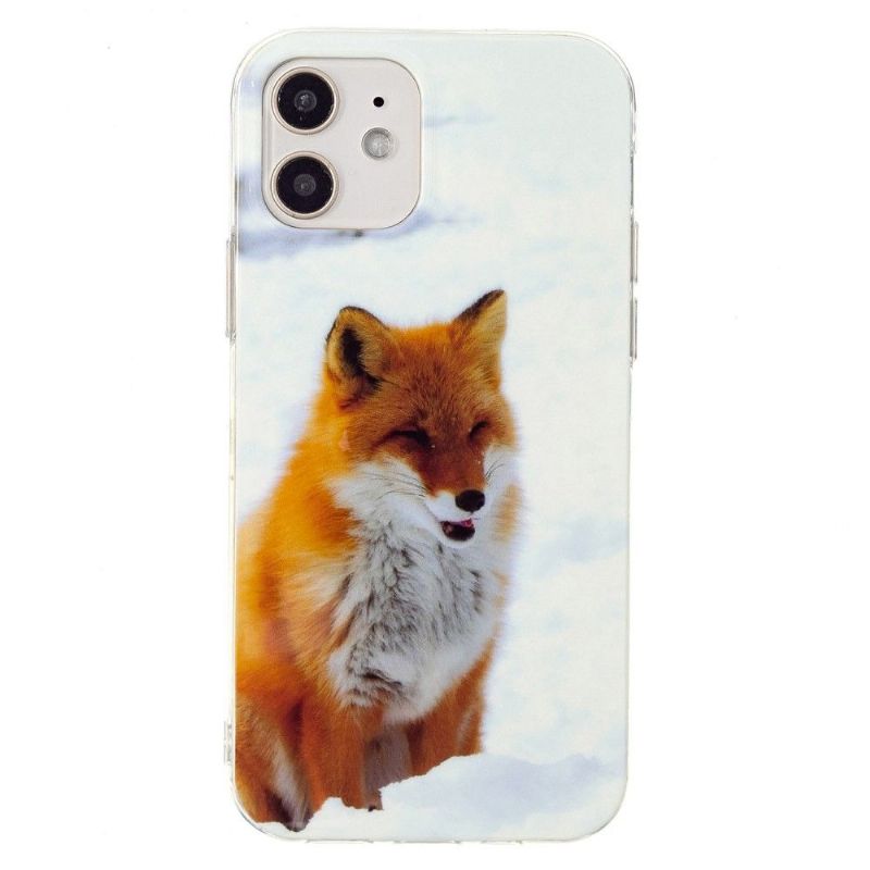 Coque iPhone 12 mini Fluorescente Renard roux