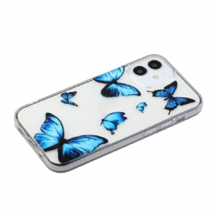 Coque iPhone 12 mini Papillons Bleus