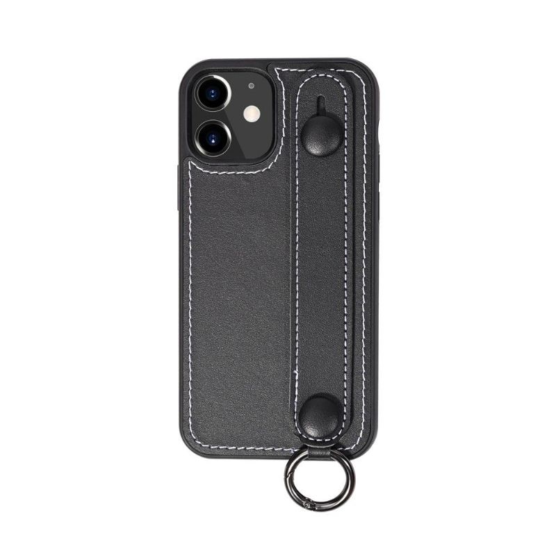 Coque Strap coutures simili cuir pour iPhone 12 mini