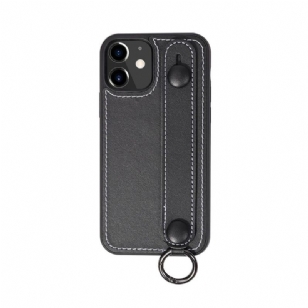 Coque Strap coutures simili cuir pour iPhone 12 mini