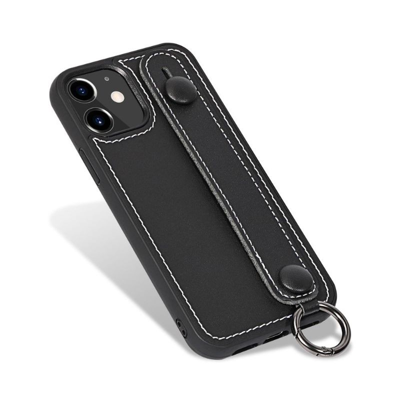 Coque Strap coutures simili cuir pour iPhone 12 mini