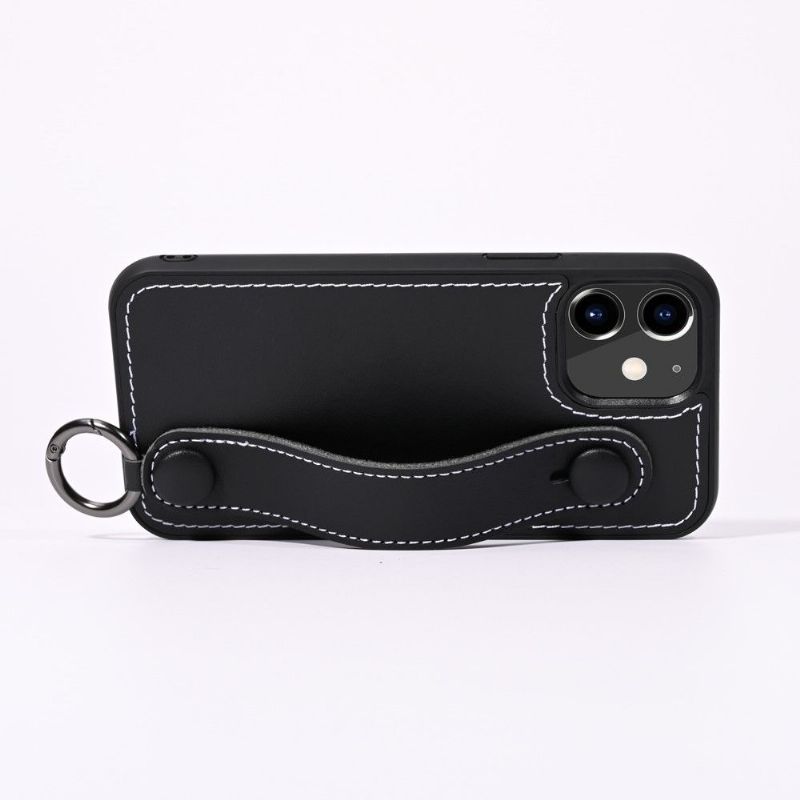 Coque Strap coutures simili cuir pour iPhone 12 mini