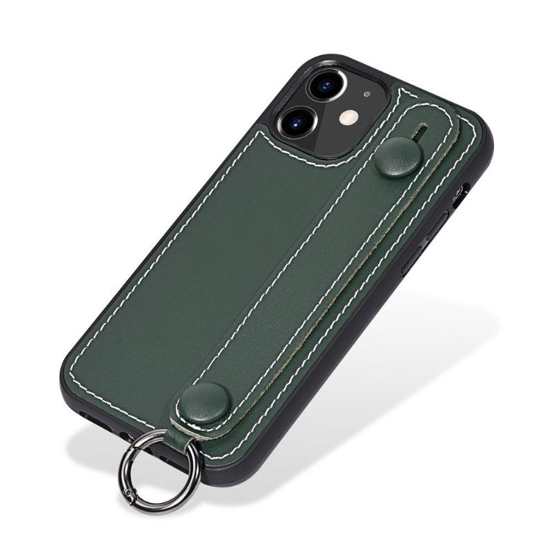 Coque Strap coutures simili cuir pour iPhone 12 mini