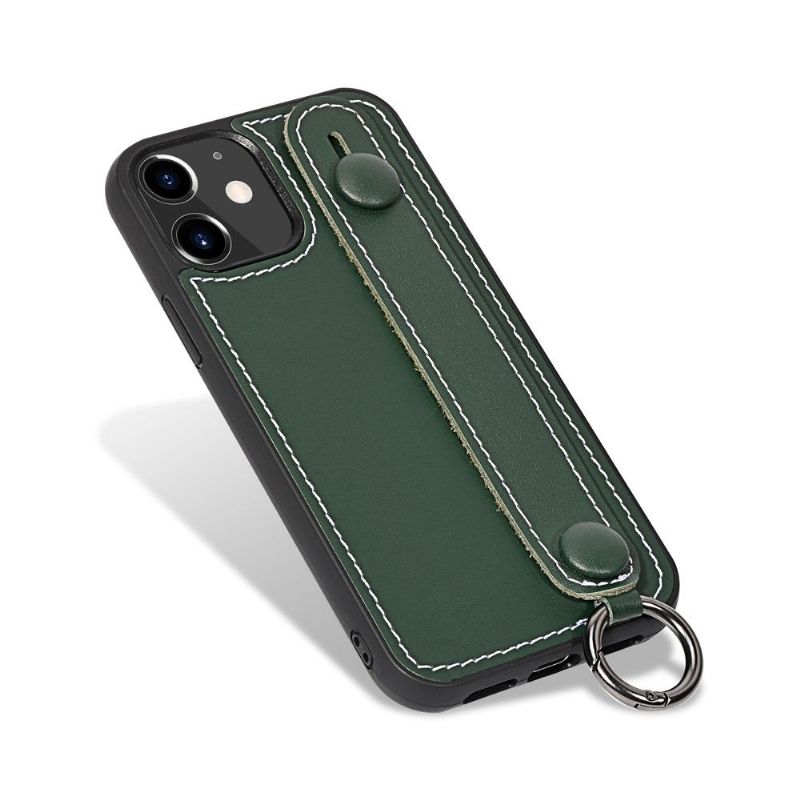 Coque Strap coutures simili cuir pour iPhone 12 mini