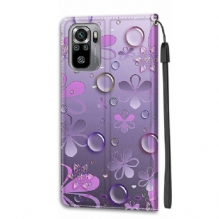 Housse Xiaomi Redmi Note 10 / Note 10s Illustration fleurs violettes