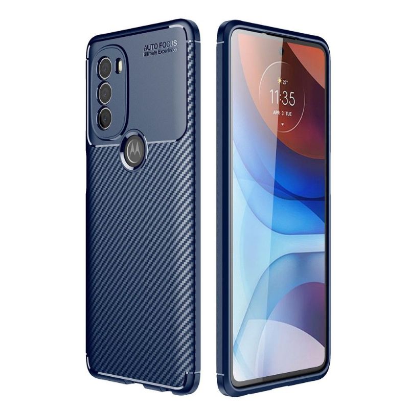 Coque Moto G71 5G style fibre de carbone