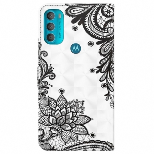 Housse Motorola Moto G71 5G fleurs dentelle