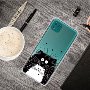 Coque Samsung Galaxy A22 5G chats noir et blanc