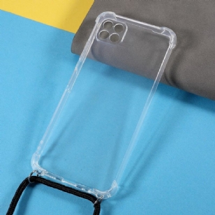 Coque Samsung Galaxy A22 5G transparent avec cordon