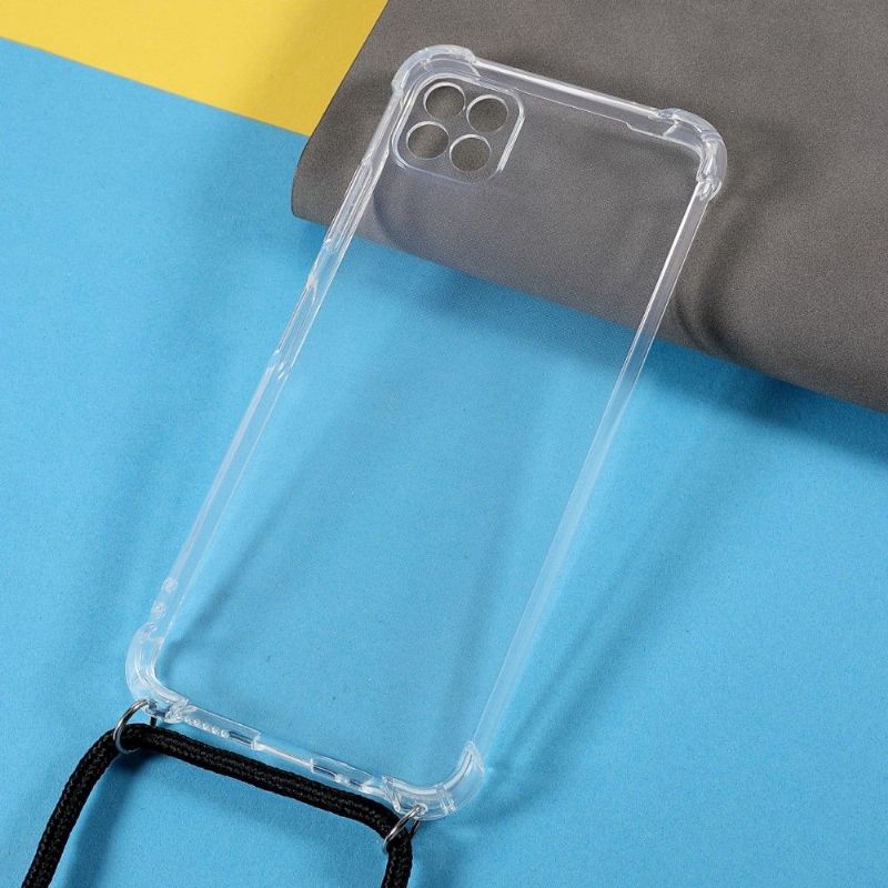 Coque Samsung Galaxy A22 5G transparent avec cordon