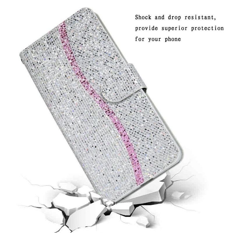 Housse Samsung Galaxy A22 5G Glitter Porte Cartes